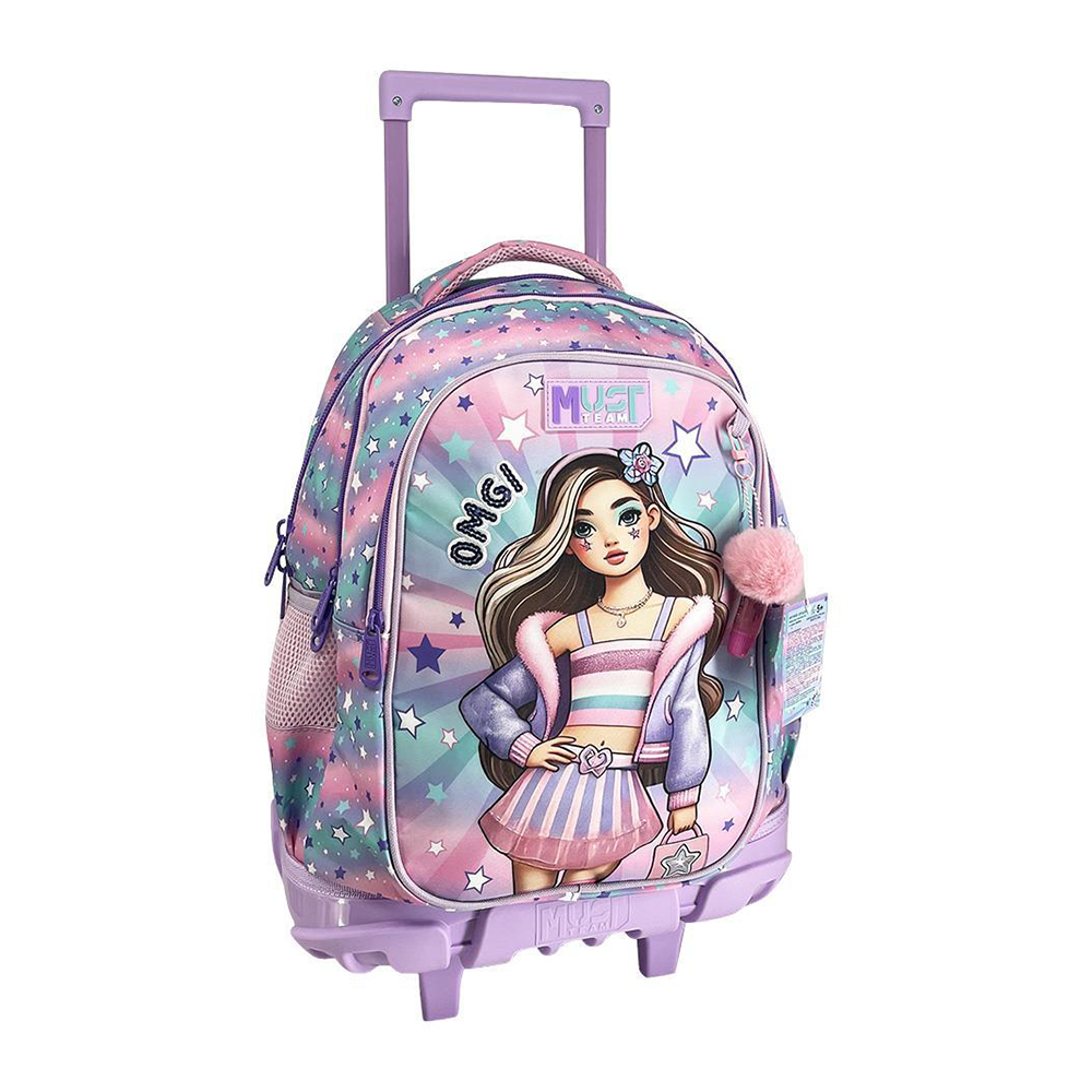 Must Team Σχολική Τσάντα Τρόλεϊ Δημοτικού Fashion Girl 3 Θήκες 34x20x44εκ