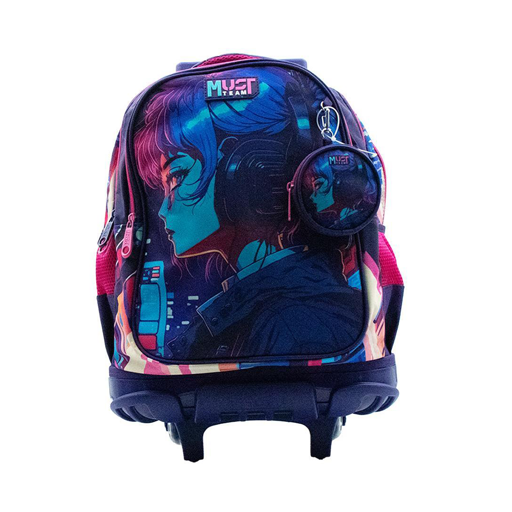 Must Team Σχολική Τσάντα Τρόλεϊ Δημοτικού Girl 3 Θήκες 34x20x44εκ