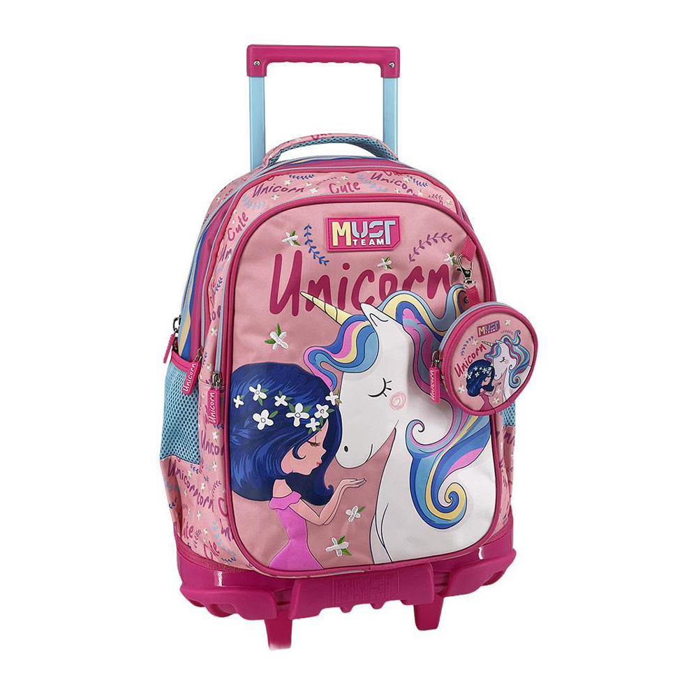 Must Team Σχολική Τσάντα Τρόλεϊ Δημοτικού Girl Unicorn 3 Θήκες 34x20x44εκ