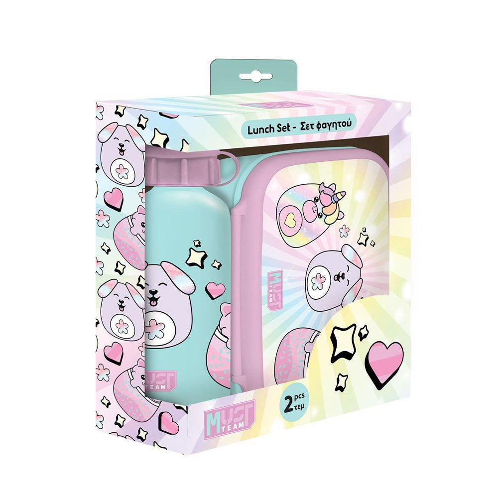 Must TeamMust Team Σετ Φαγητού Squishcuties Φαγητοδοχείο 800 ml - Παγούρι Αλουμινίου 500 mlpapell.gr