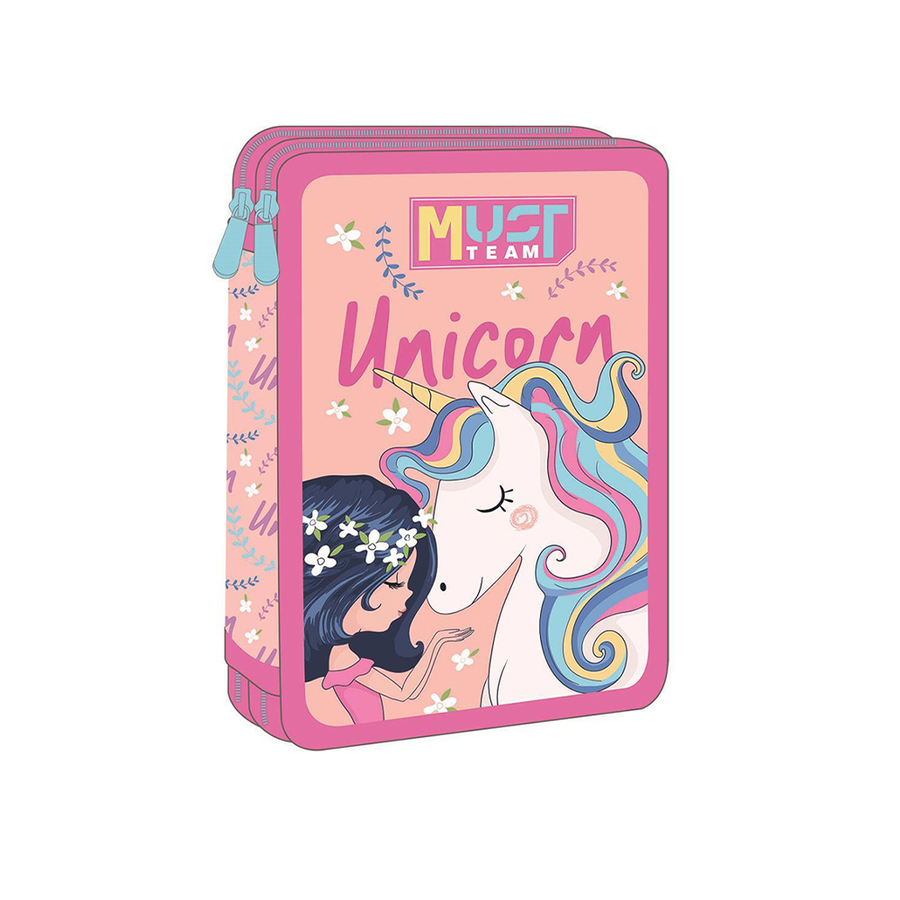 Must Team Σχολική Κασετίνα Διπλή Γεμάτη Girl - Unicorn