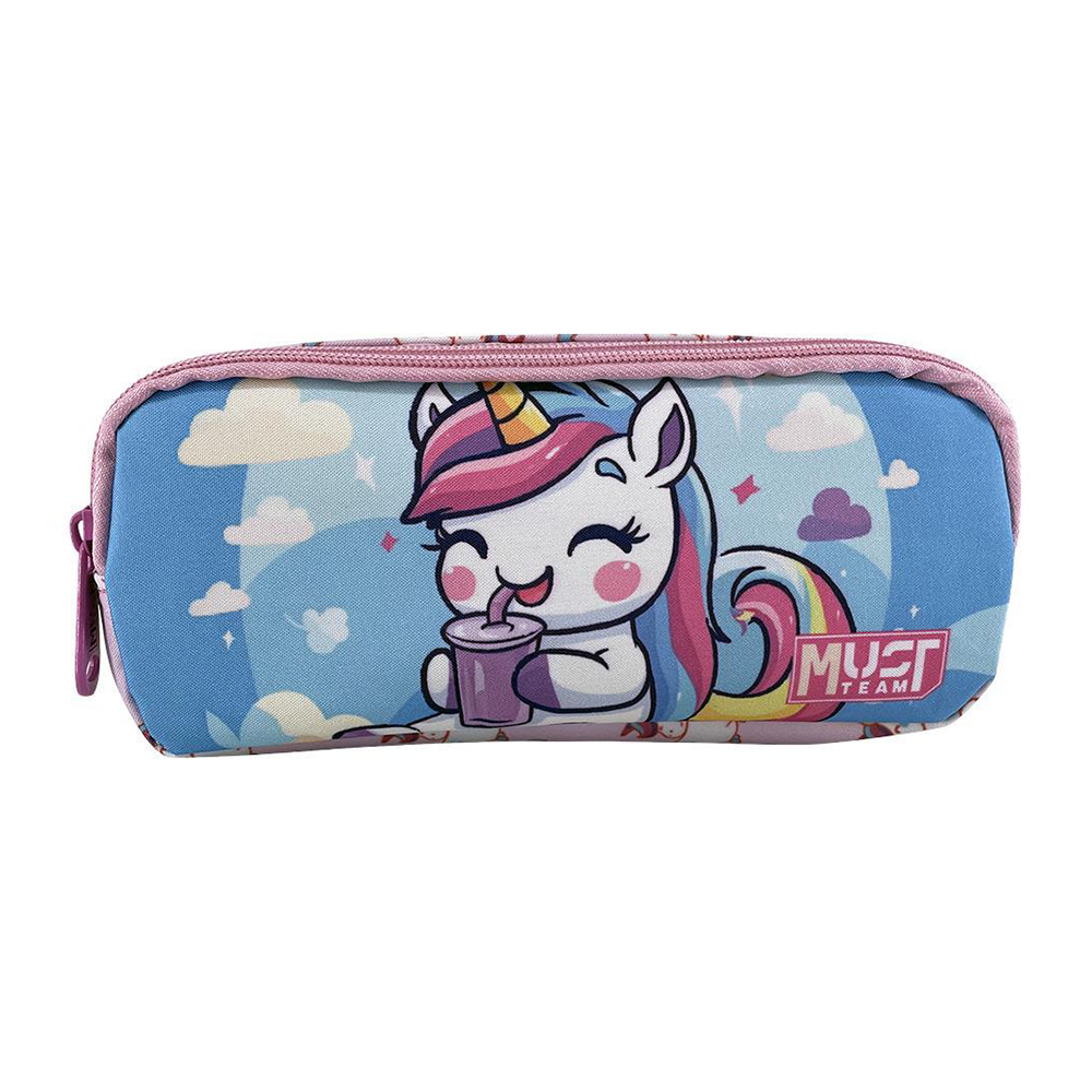 Must Team Σχολική Κασετίνα Βαρελάκι Cute Unicorn 2 Θήκες