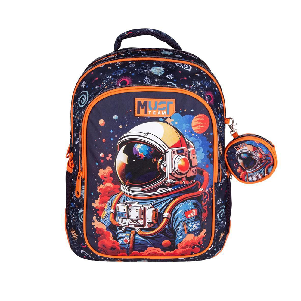 Must Team Σχολική Τσάντα Πλάτης Δημοτικού Astronaut 3 Θήκες 32x18x43 εκ
