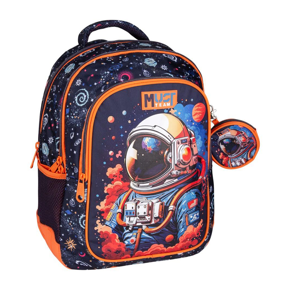 Must Team Σχολική Τσάντα Πλάτης Δημοτικού Astronaut 3 Θήκες 32x18x43 εκ