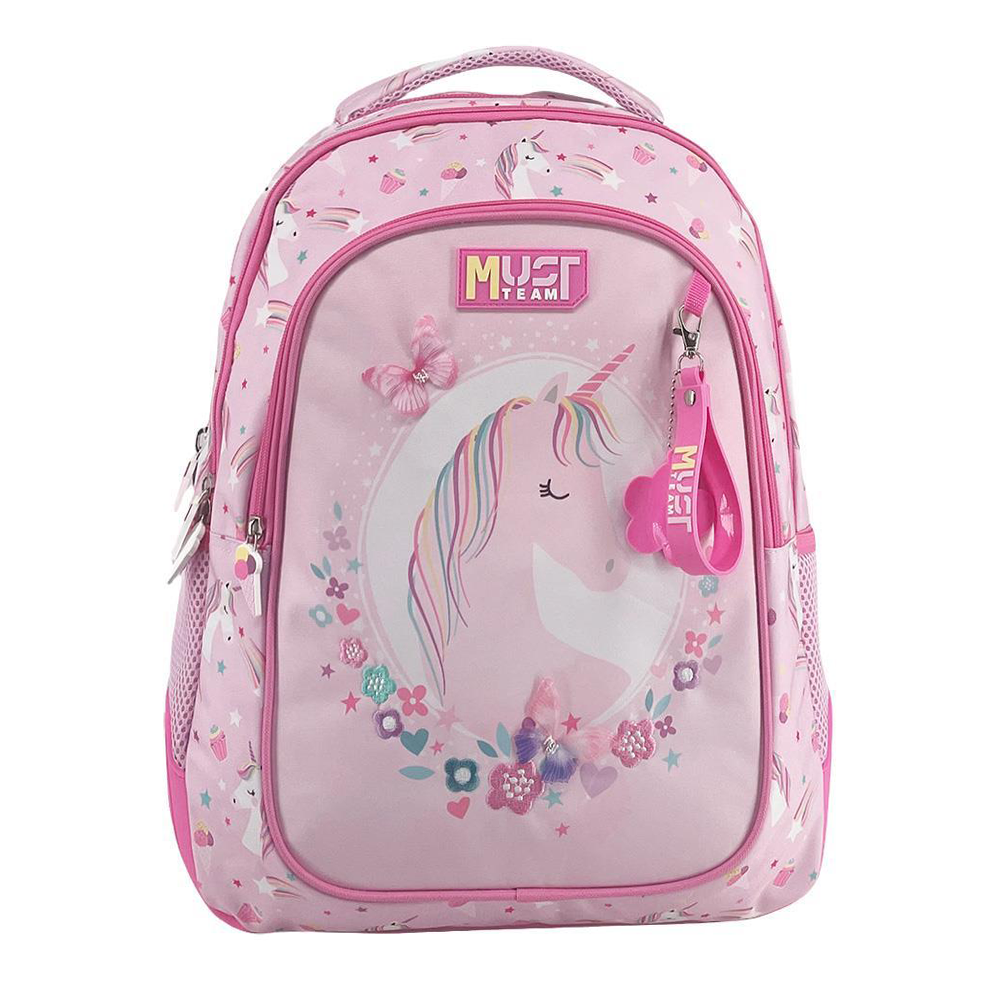 Must Team Σχολική Τσάντα Πλάτης Δημοτικού Pink Unicorn 3 Θήκες 32x18x43 εκ