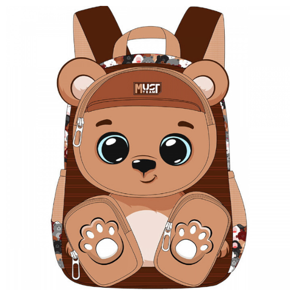 Must Team Σχολική Τσάντα Πλάτης Νηπίου Little Bear 2 Θήκες 24x10x33 εκ