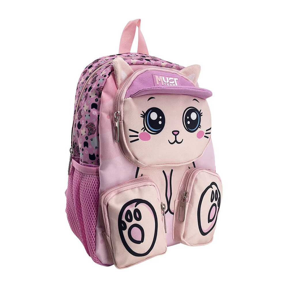 Must Team Σχολική Τσάντα Πλάτης Νηπίου Little Cat 2 Θήκες 24x10x33 εκ