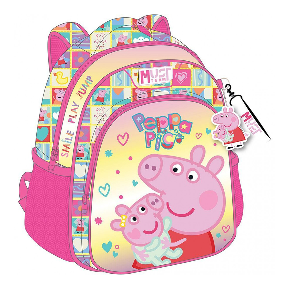 Must Team Σχολική Τσάντα Πλάτης Νηπίου Peppa Pig Smile Play Jump 2 Θήκες 27x10x31εκ