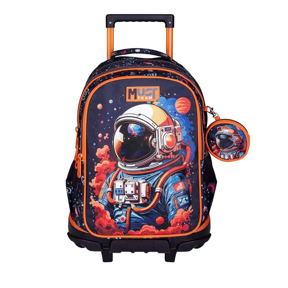 Must Team Σχολική Τσάντα Τρόλεϊ Δημοτικού Astronaut 3 Θήκες 34x20x44 εκ