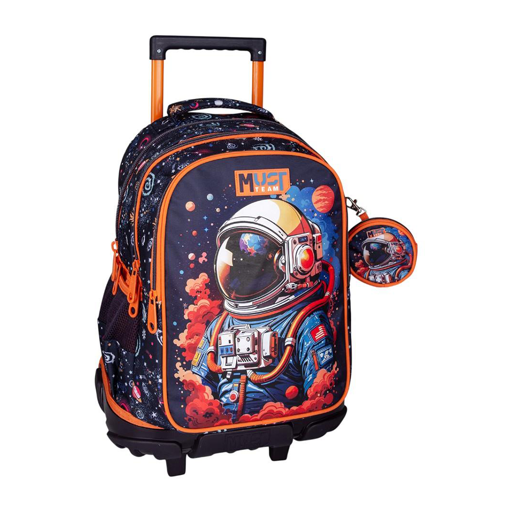 Must Team Σχολική Τσάντα Τρόλεϊ Δημοτικού Astronaut 3 Θήκες 34x20x44 εκ