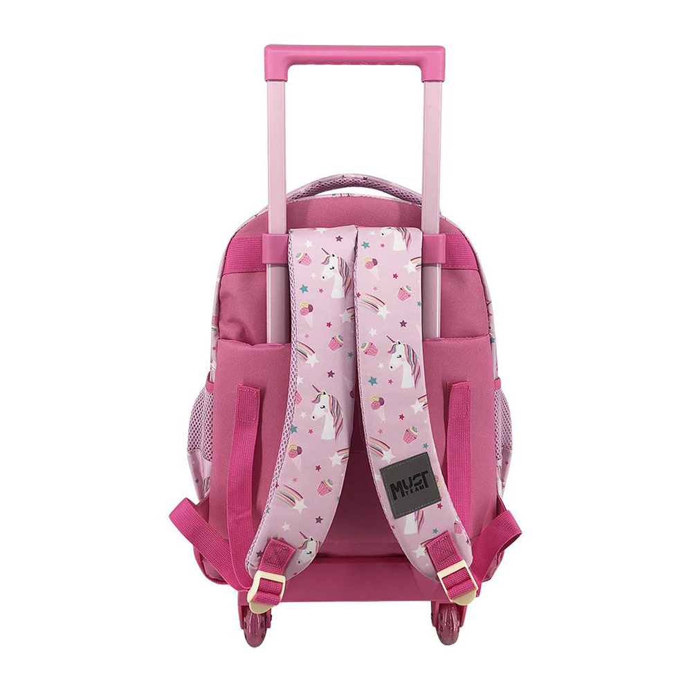 Must Team Σχολική Τσάντα Τρόλεϊ Δημοτικού Pink Unicorn 3 Θήκες 34x20x44 εκ