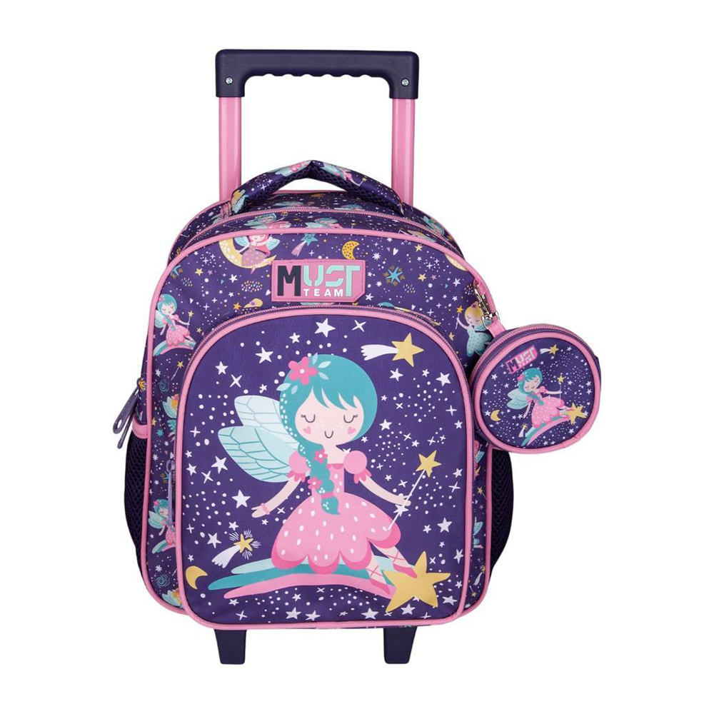 Must Team Σχολική Τσάντα Τρόλεϊ Νηπίου Fairy 2 Θήκες 27x10x31 εκ