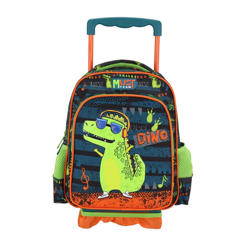 Must Team Σχολική Τσάντα Τρόλεϊ Νηπίου Music Dino 2 Θήκες 27x10x31 εκ