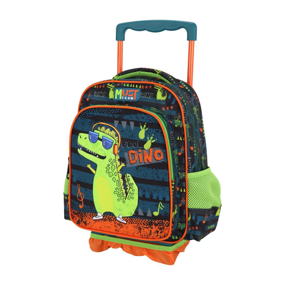 Must Team Σχολική Τσάντα Τρόλεϊ Νηπίου Music Dino 2 Θήκες 27x10x31 εκ