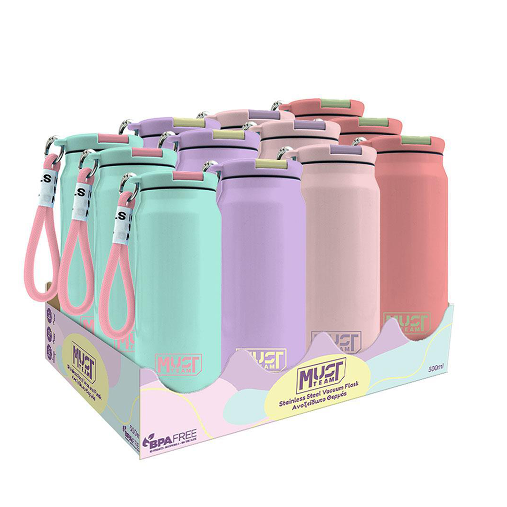 Must Team Θερμός Ανοξείδωτος Παστέλ 500ml σε 4 Χρώματα - 1 Τμχ