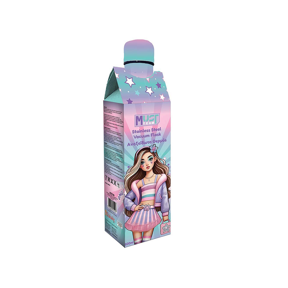 Must Team Θερμός Ανοξείδωτο με Καπάκι Fashion Girl 500ml 