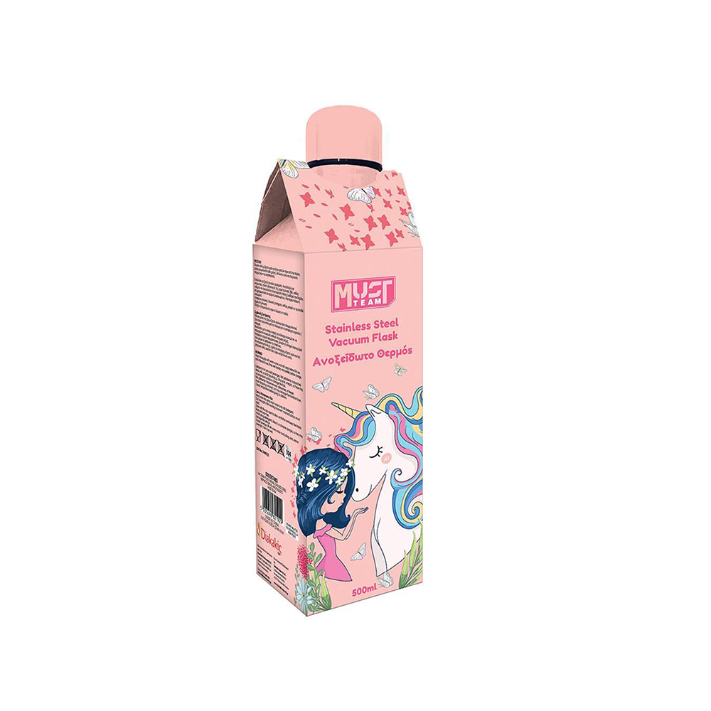 Must Team Θερμός Ανοξείδωτο με Καπάκι Girl - Unicorn 500ml 