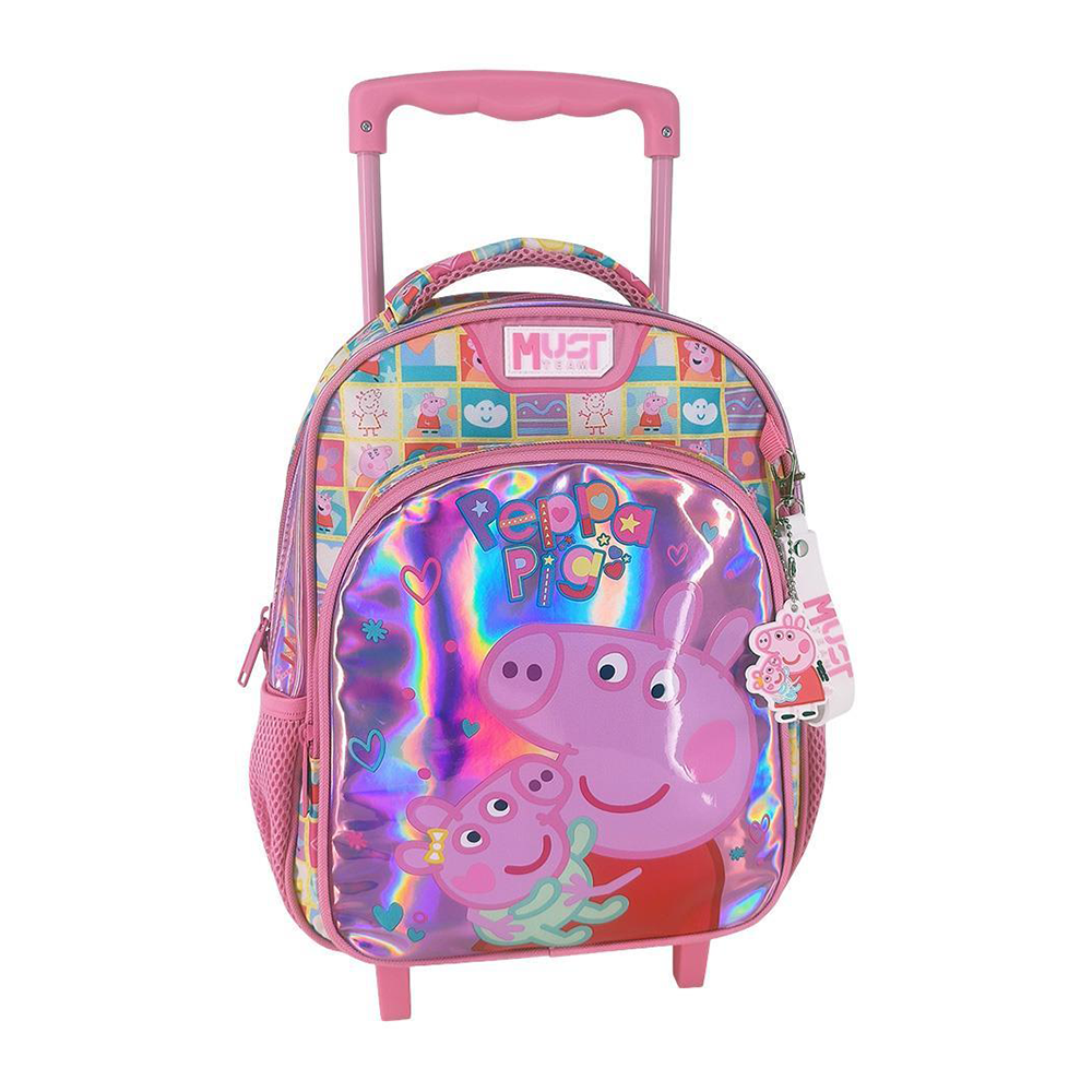 Must Team Σχολική Τσάντα Τρόλεϊ Νηπίου Peppa Pig Smile Play Jump με 2 Θήκες 27x10x31εκ