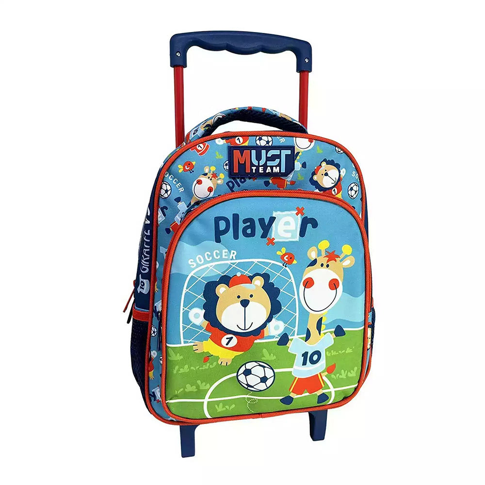 Must Team Σχολική Τσάντα Τρόλεϊ Νηπίου Soccer Player Animals 2 Θήκες 27X10X31 Εκ