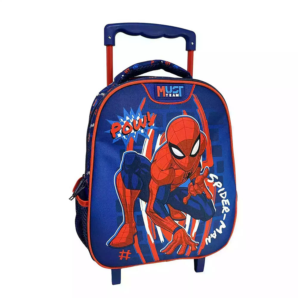 Must Team Σχολική Τσάντα Τρόλεϊ Νηπίου Spiderman Pow 2 Θήκες 27X10X31 Εκ
