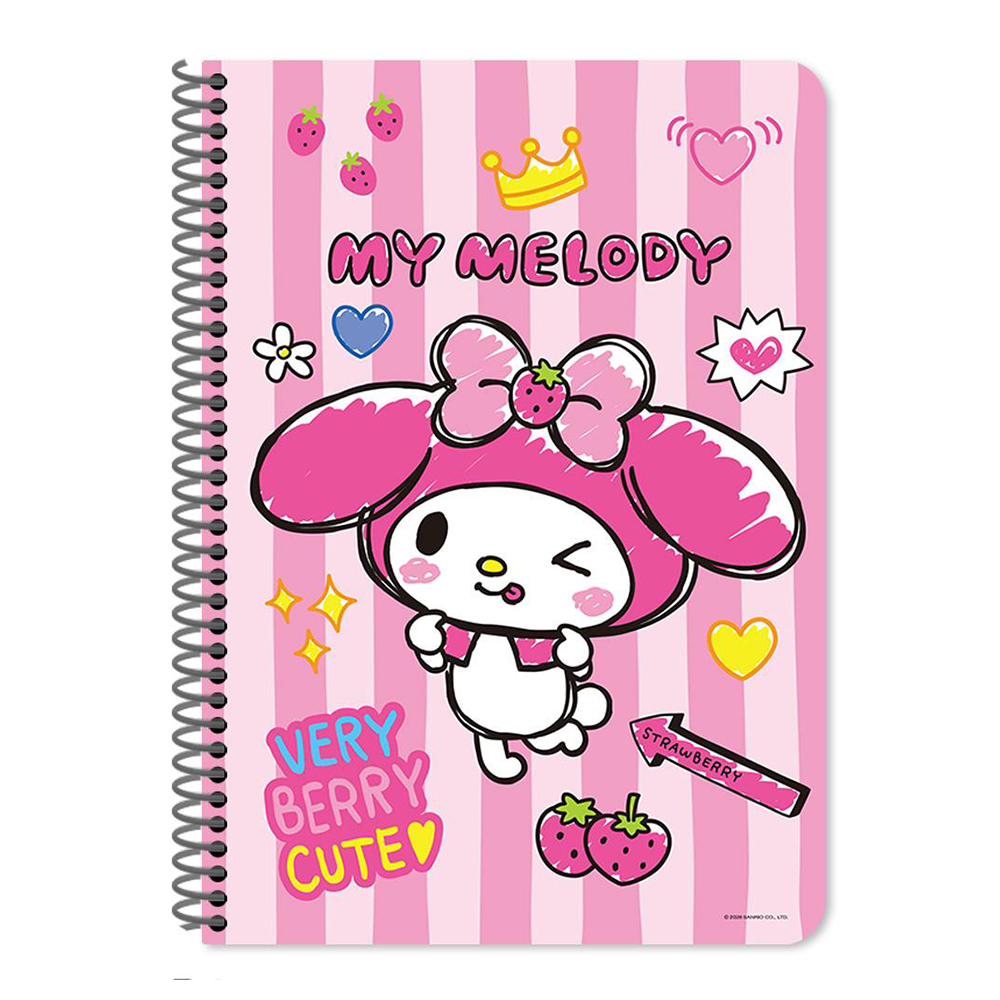 My Melody Τετράδιο Σπιράλ 17x25 2 Θεμάτων 60 Φύλλων σε 2 Σχέδια - 1 Τεμάχιο