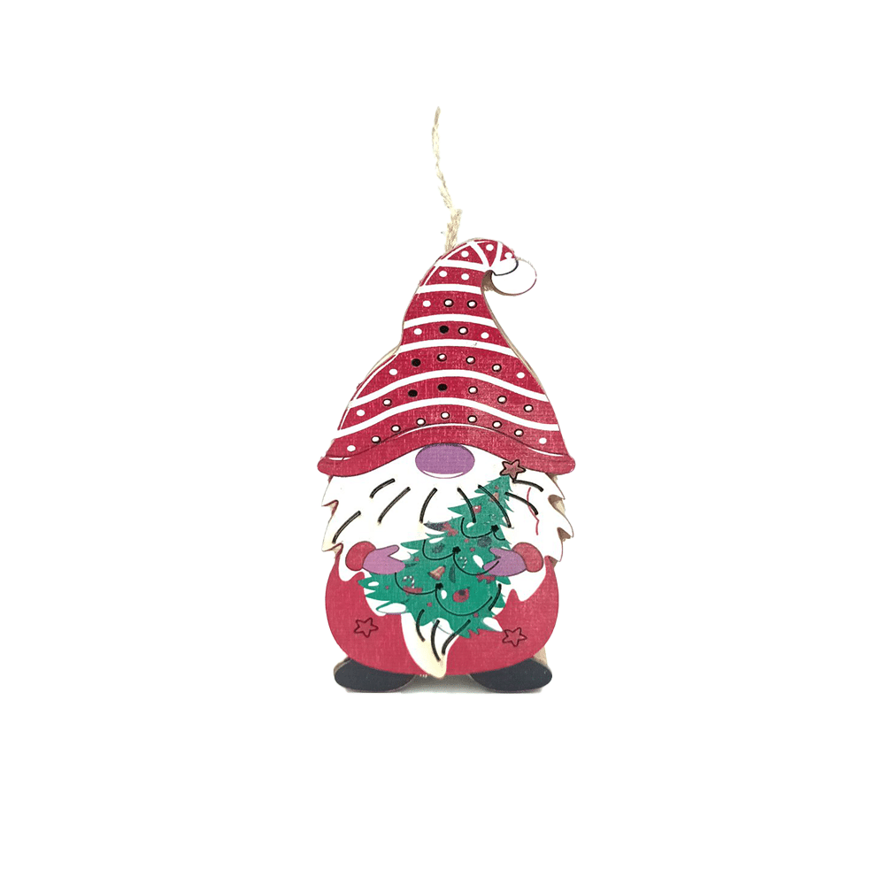 Χριστουγεννιατικο Ξυλινο Διακοσμητικο Νανος Φωτιζομενος 16Χ8Cm