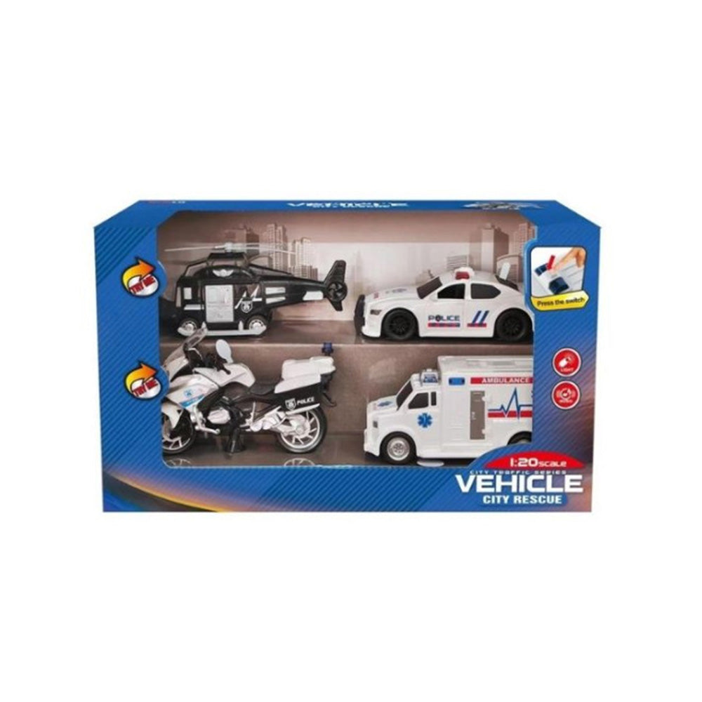 Οχήματα Διάσωσης Friction 1:20 Με Ήχο & Φως 4τμχ 45X20X26εκ