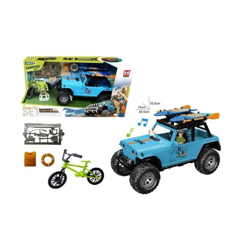Όχημα Off-Road Camping Μπλε με Φιγούρα, Αξεσουάρ, Ήχο & Φως