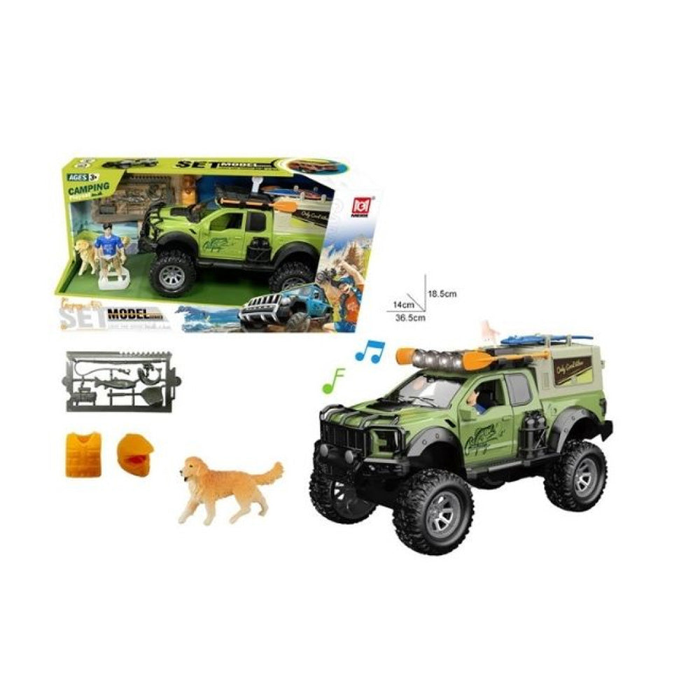 Όχημα Off-Road Camping Μπλε με Φιγούρα, Αξεσουάρ, Ήχο & Φως 25 εκ