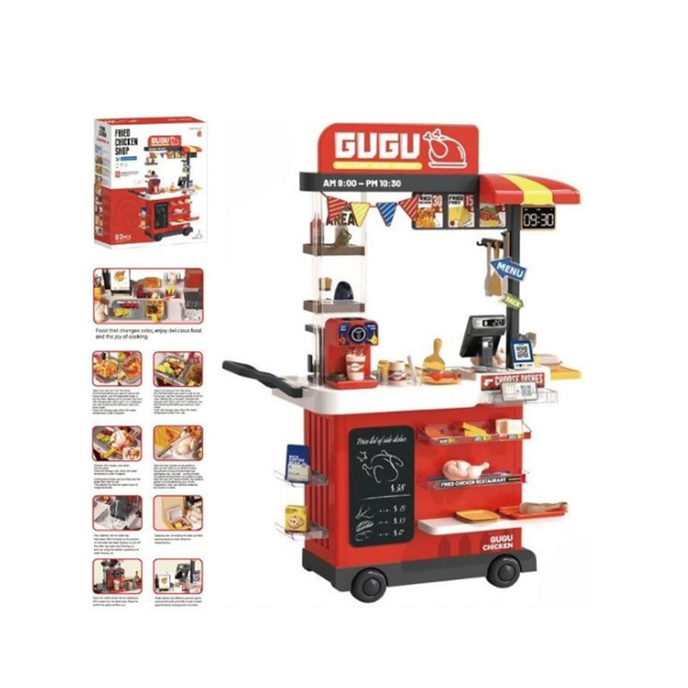 Παιχνίδι Fried Chicken Fast Food Shop Με Αξεσουάρ & Ήχο 83τμχ 57X47X13εκ