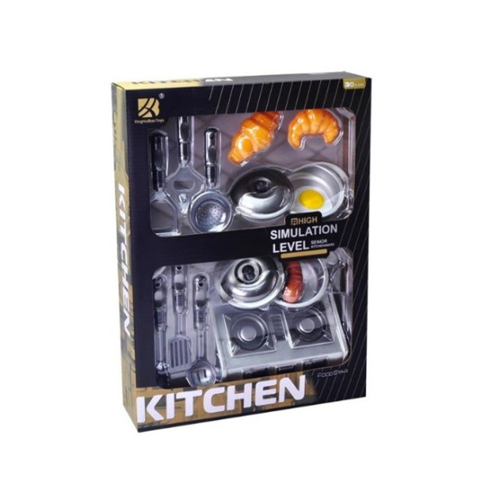 Παιχνίδι Σετ Κουζινικά Με Εστίες, Σκεύη & Τρόφιμα 15τμχ