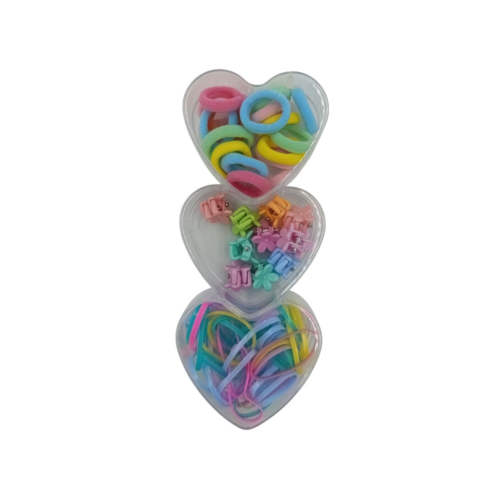 OEMΣετ Παιδικά Αξεσουάρ Μαλλιών Σε Κουτάκι Σχήμα Καρδιέςpapell.gr