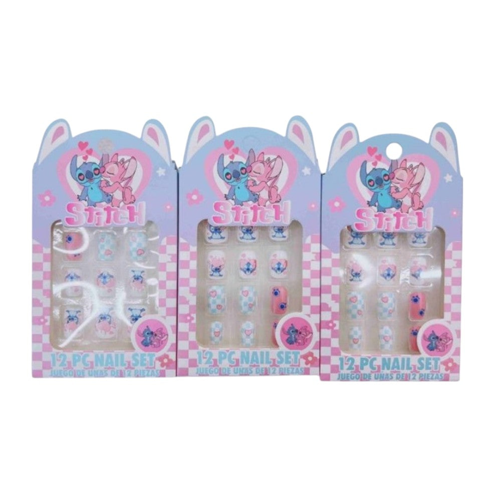 Παιδικά Τεχνητά Νύχια Αυτοκόλλητα Lilo & Stitch 12 Τμχ 6 Σχέδια - 1 Τμχ