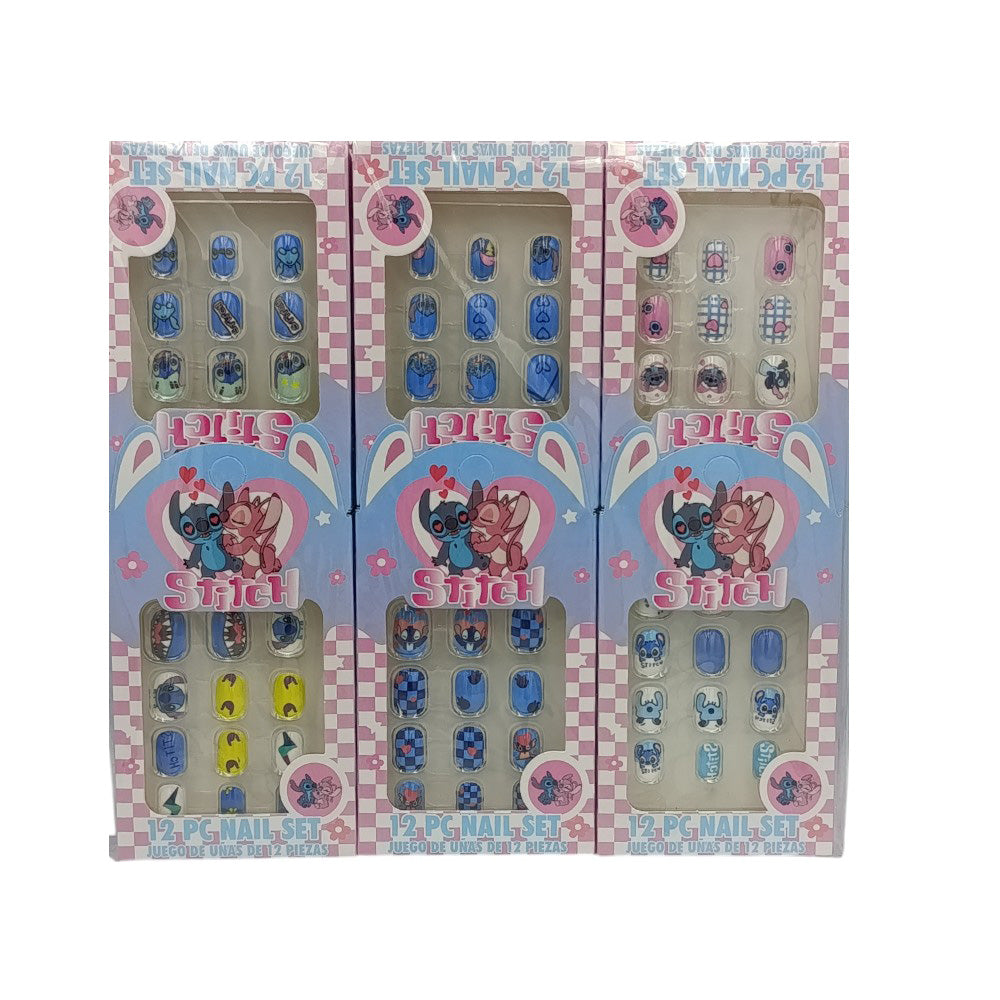 Παιδικά Τεχνητά Νύχια Αυτοκόλλητα Lilo & Stitch 12 Τμχ 6 Σχέδια - 1 Τμχ