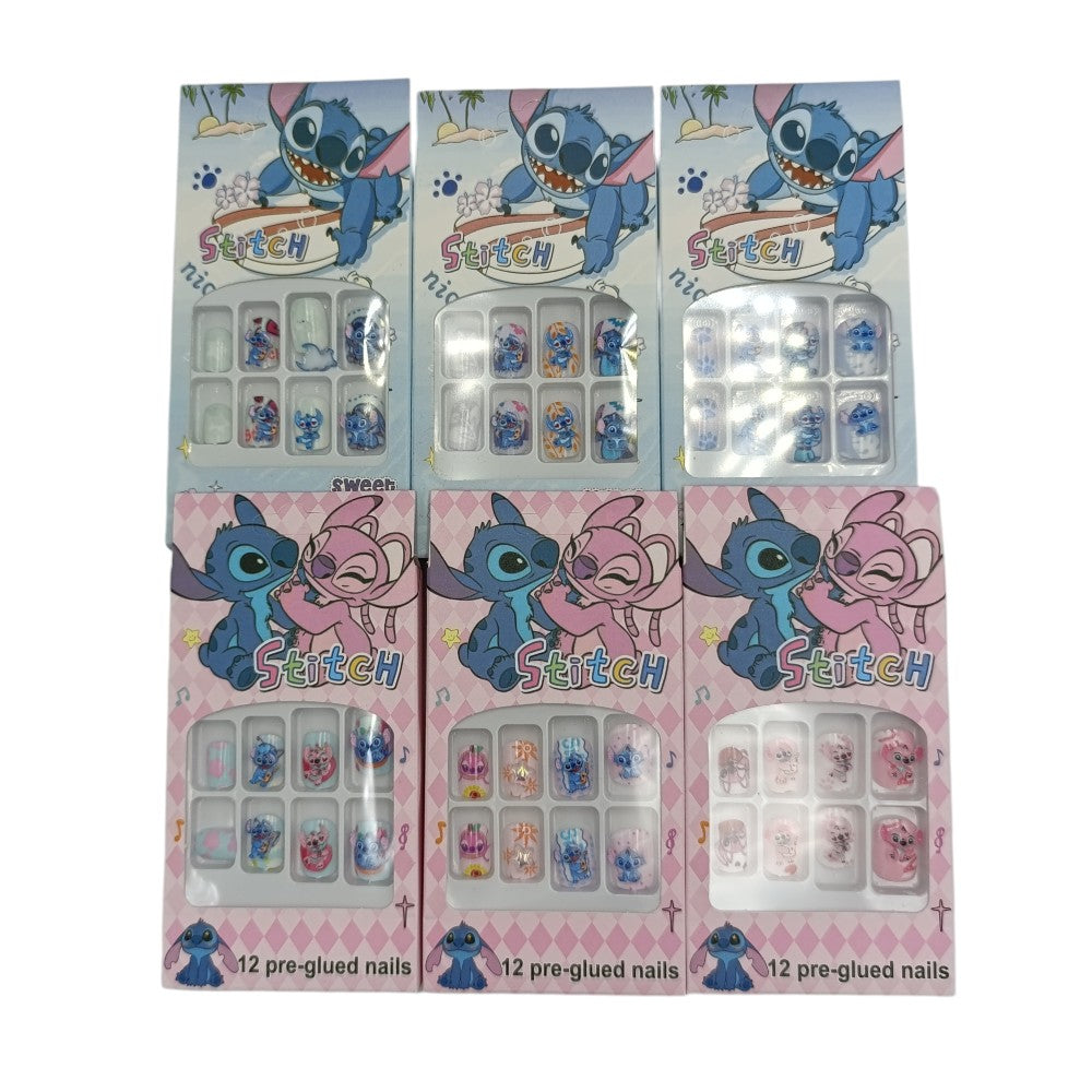 Παιδικά Τεχνητά Νύχια Αυτοκόλλητα Sweet Stitch 12 Τμχ 6 Σχέδια - 1 Τμχ