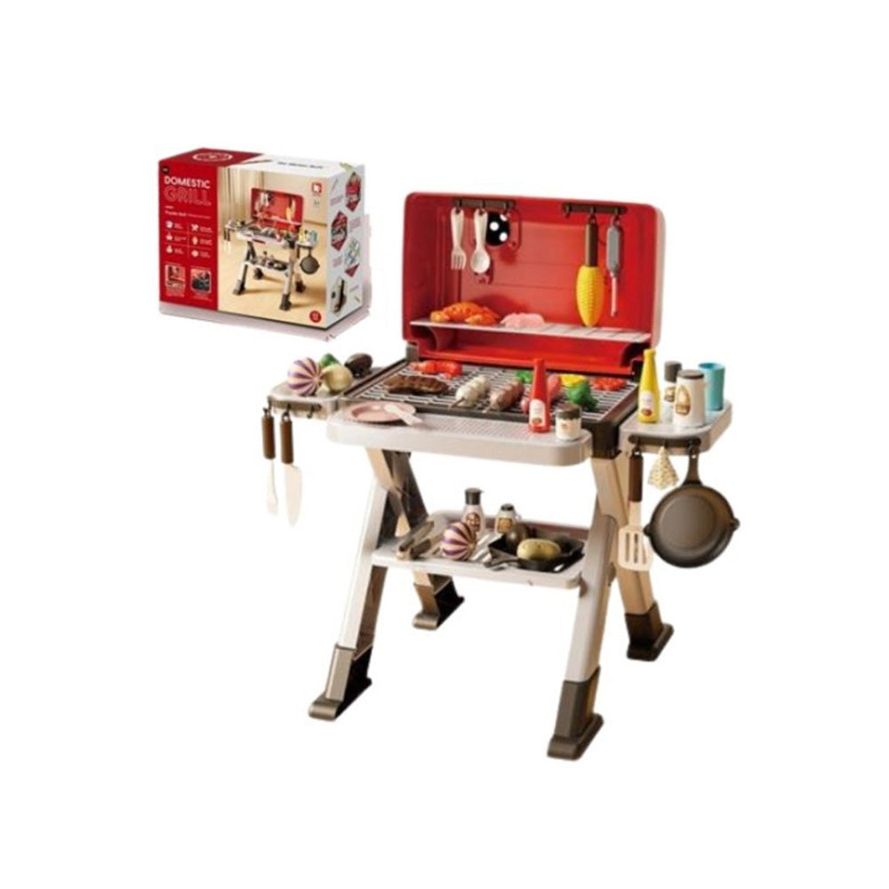 Παιδικό Μπάρμπεκιου Με Τρόφιμα, Αξεσουάρ, Ήχο & Φως 63τμχ 45X19X36εκ