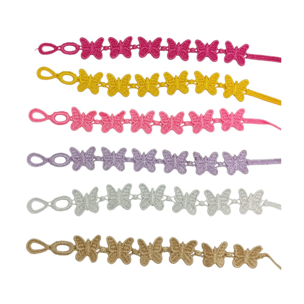 Παιδικό Πλεχτό Βραχιολάκι Με Πεταλούδες Διάφορα Χρώματα - 1 Τμχ