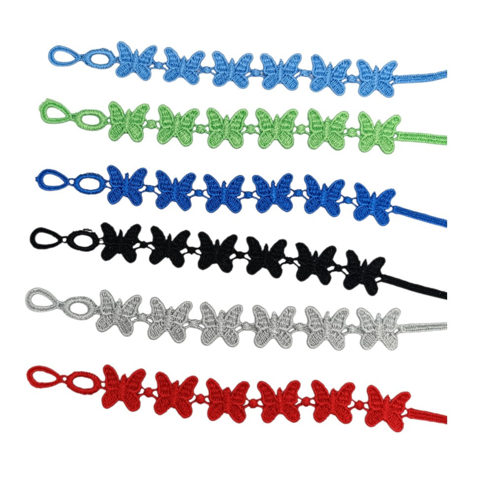 Παιδικό Πλεχτό Βραχιολάκι Με Πεταλούδες Διάφορα Χρώματα - 1 Τμχ