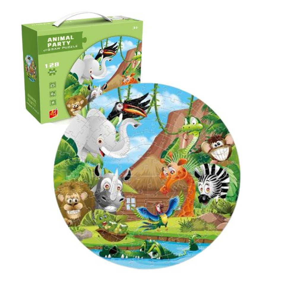 TrademarktΠαιδικό Puzzle Στρόγγυλο Πάρτι Ζώων 128 Τμχpapell.gr