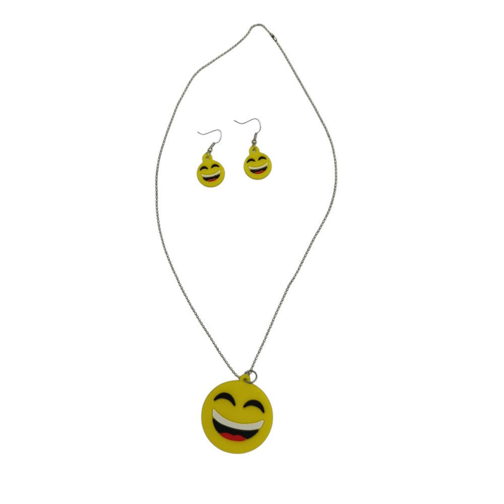 Παιδικό Σετ Κολιέ & Σκουλαρίκια Emoji 3 Σχέδια - 1 Τμχ