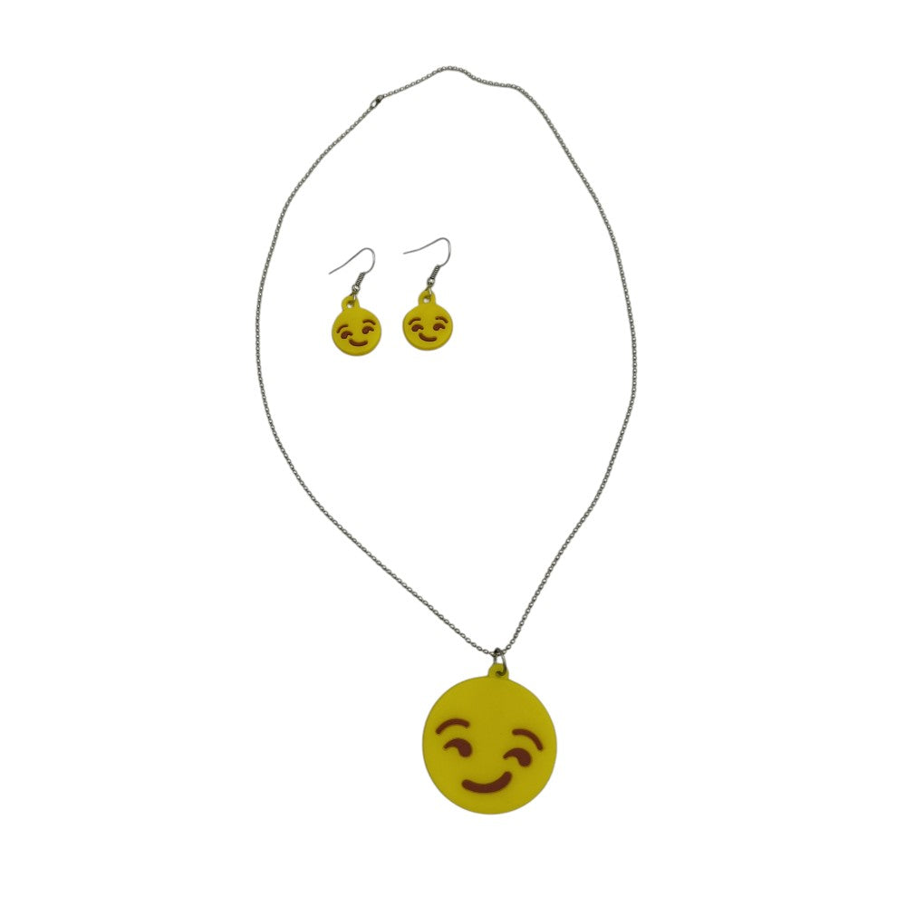 Παιδικό Σετ Κολιέ & Σκουλαρίκια Emoji 3 Σχέδια - 1 Τμχ