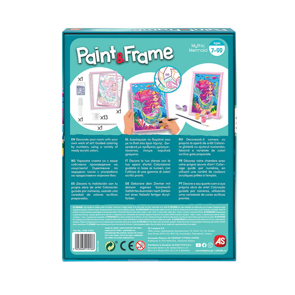 Paint & Frame Ζωγραφίζω Με Αριθμούς Mythical Mermaid Για Ηλικίες 6+ Χρονών