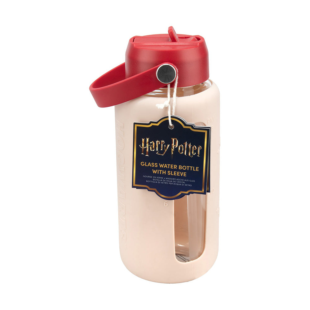 Paladone Harry Potter Γυάλινο Παγούρι Hogwarts 800 ml με Θήκη Σιλικόνης & Καλαμάκι 