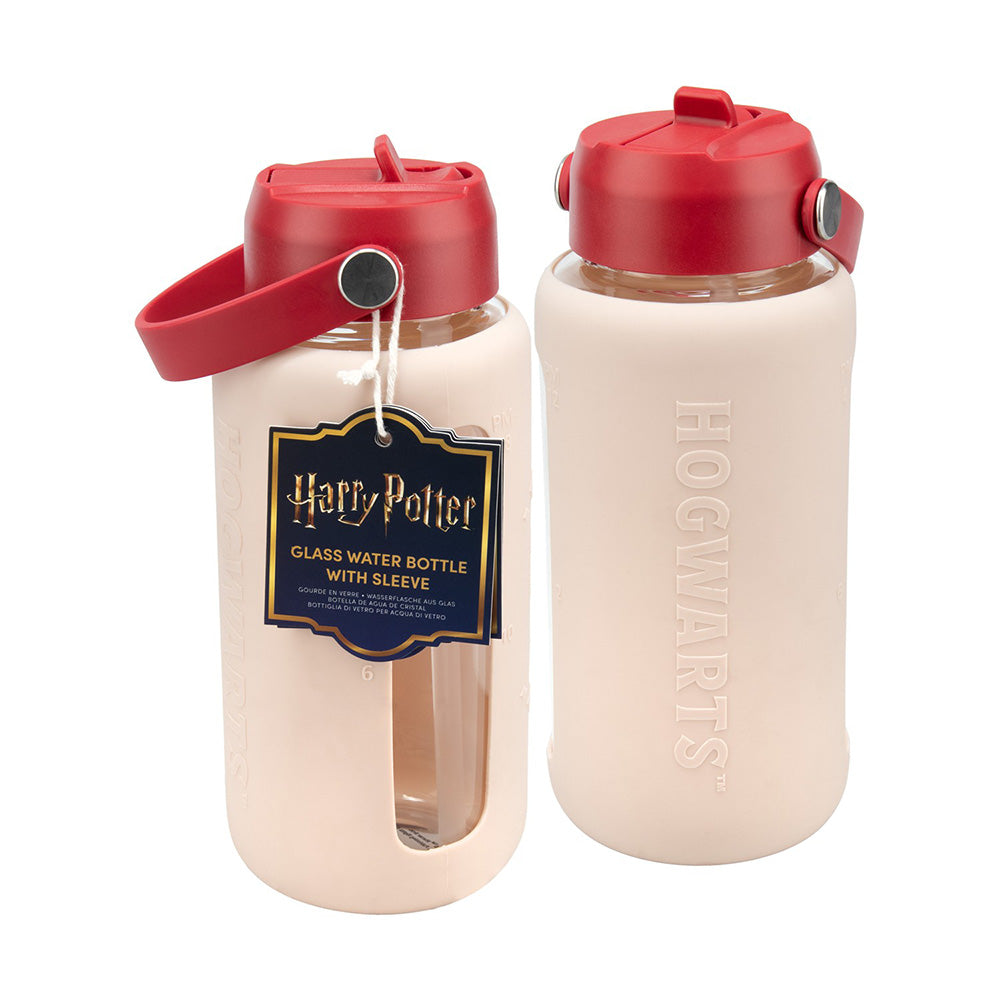 Paladone Harry Potter Γυάλινο Παγούρι Hogwarts 800 ml με Θήκη Σιλικόνης & Καλαμάκι 