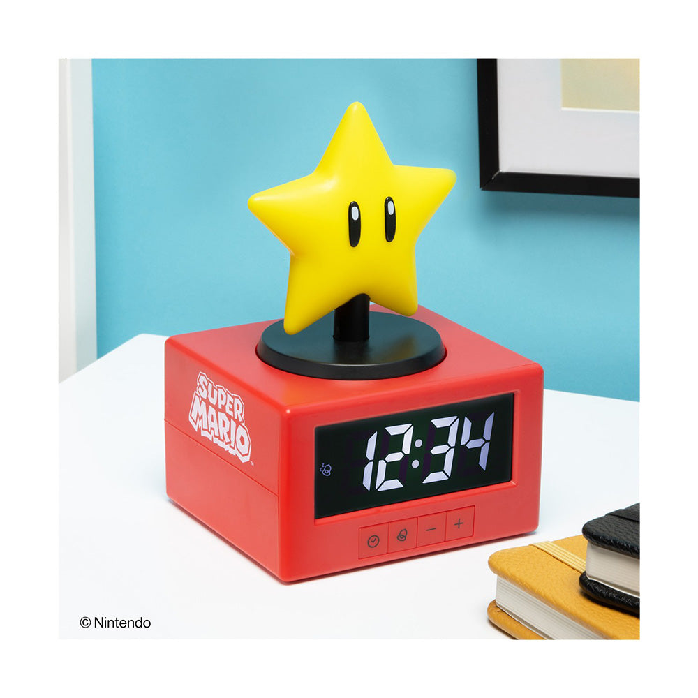 Paladone Icons Super Mario Super Star Alarm Clock Ψηφιακό Ρολόι Ξυπνητήρι με Φωτάκι Νυκτός 15 εκ
