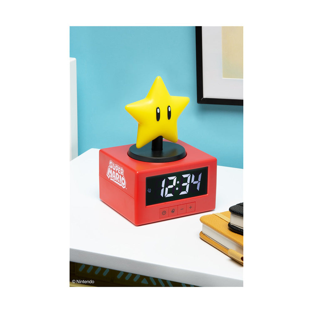 Paladone Icons Super Mario Super Star Alarm Clock Ψηφιακό Ρολόι Ξυπνητήρι με Φωτάκι Νυκτός 15 εκ