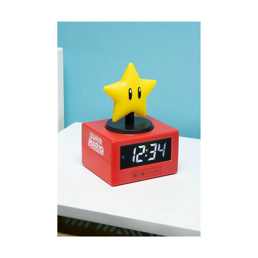 Paladone Icons Super Mario Super Star Alarm Clock Ψηφιακό Ρολόι Ξυπνητήρι με Φωτάκι Νυκτός 15 εκ