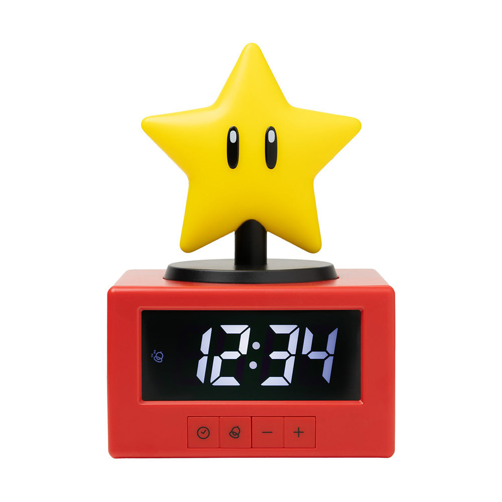 Paladone Icons Super Mario Super Star Alarm Clock Ψηφιακό Ρολόι Ξυπνητήρι με Φωτάκι Νυκτός 15 εκ
