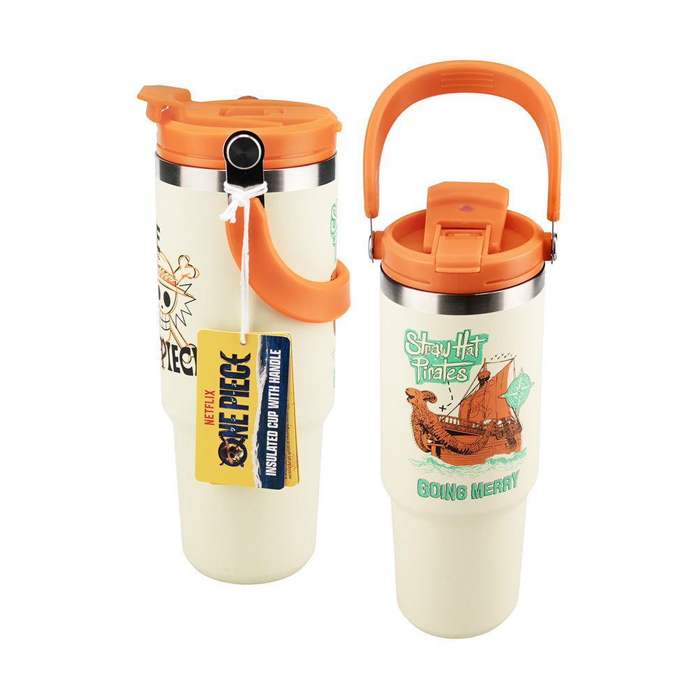 Paladone One Piece Θερμομονωτικό Ποτήρι 900 ml με Καλαμάκι & Λαβή Μεταφοράς