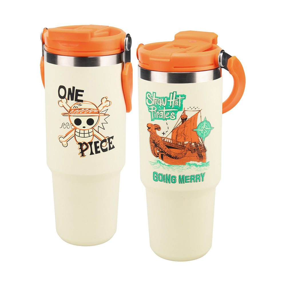 Paladone One Piece Θερμομονωτικό Ποτήρι 900 ml με Καλαμάκι & Λαβή Μεταφοράς